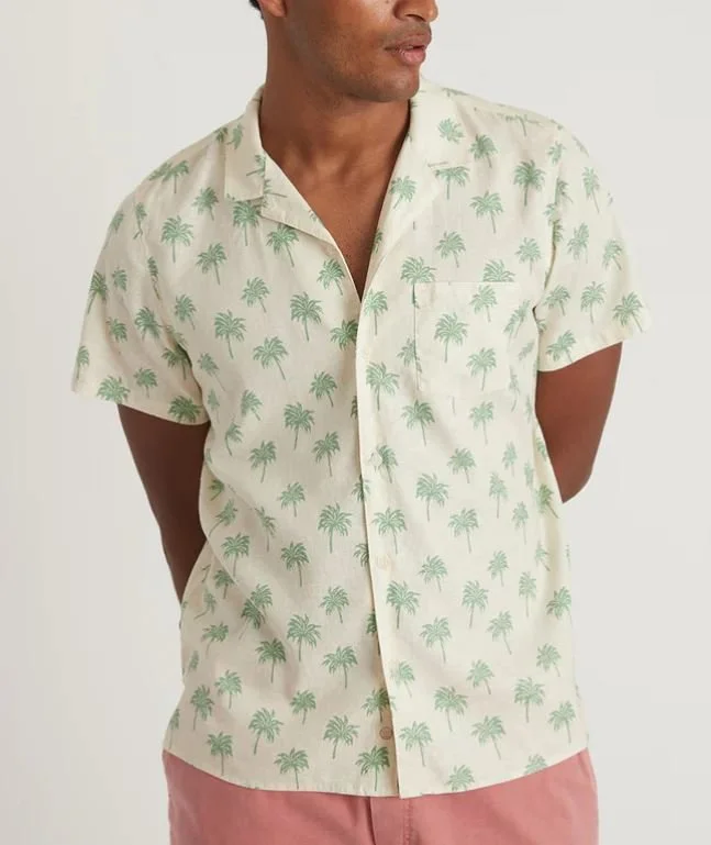 Marine Layer - Hemp Tencel Resort Shirt in Palm