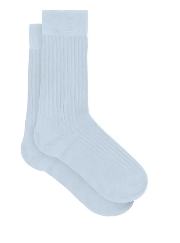 Pantherella - Ribbed-knit cotton-blend socks