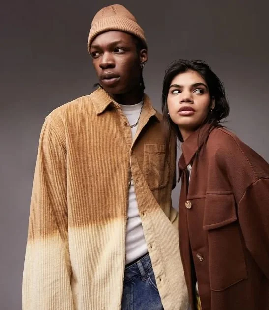 Topman - Bleached Corduroy Button-Up Shirt $65