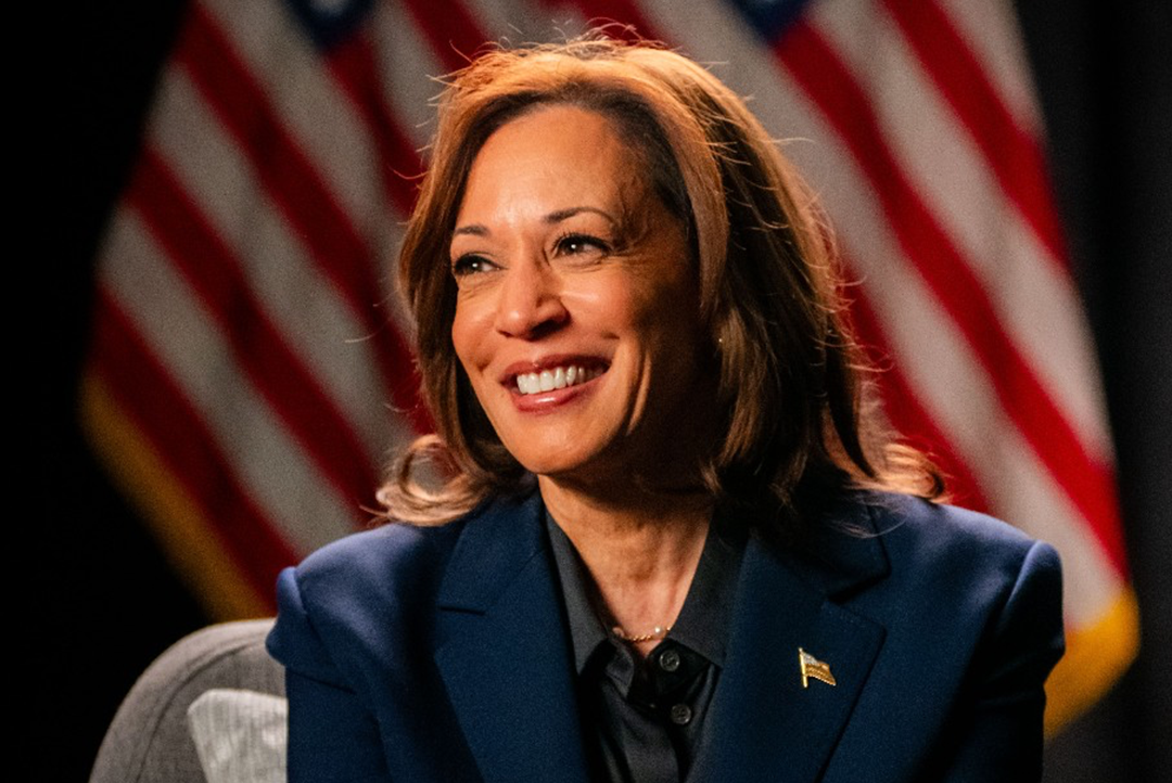 Kamala Harris during a 2024 video shoot directed by Andrew Gauthier. Harris-Walz 2024.