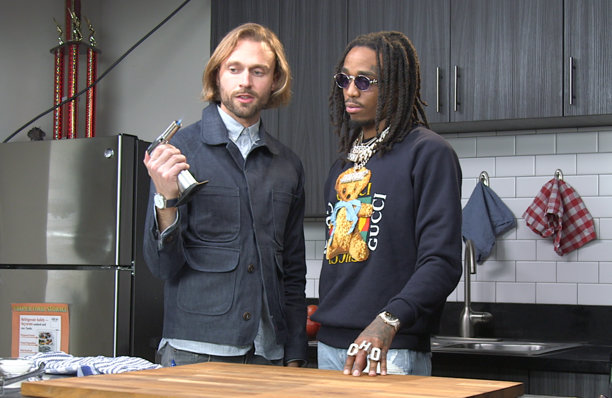 Andrew Gauthier directs Quavo on the set of a video shoot with Migos.