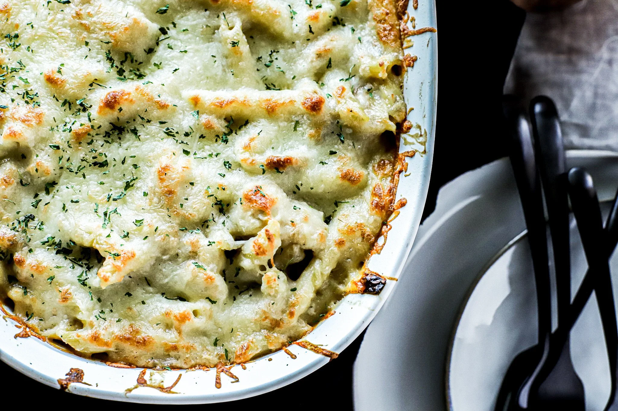 French Onion Chicken Pasta Bake