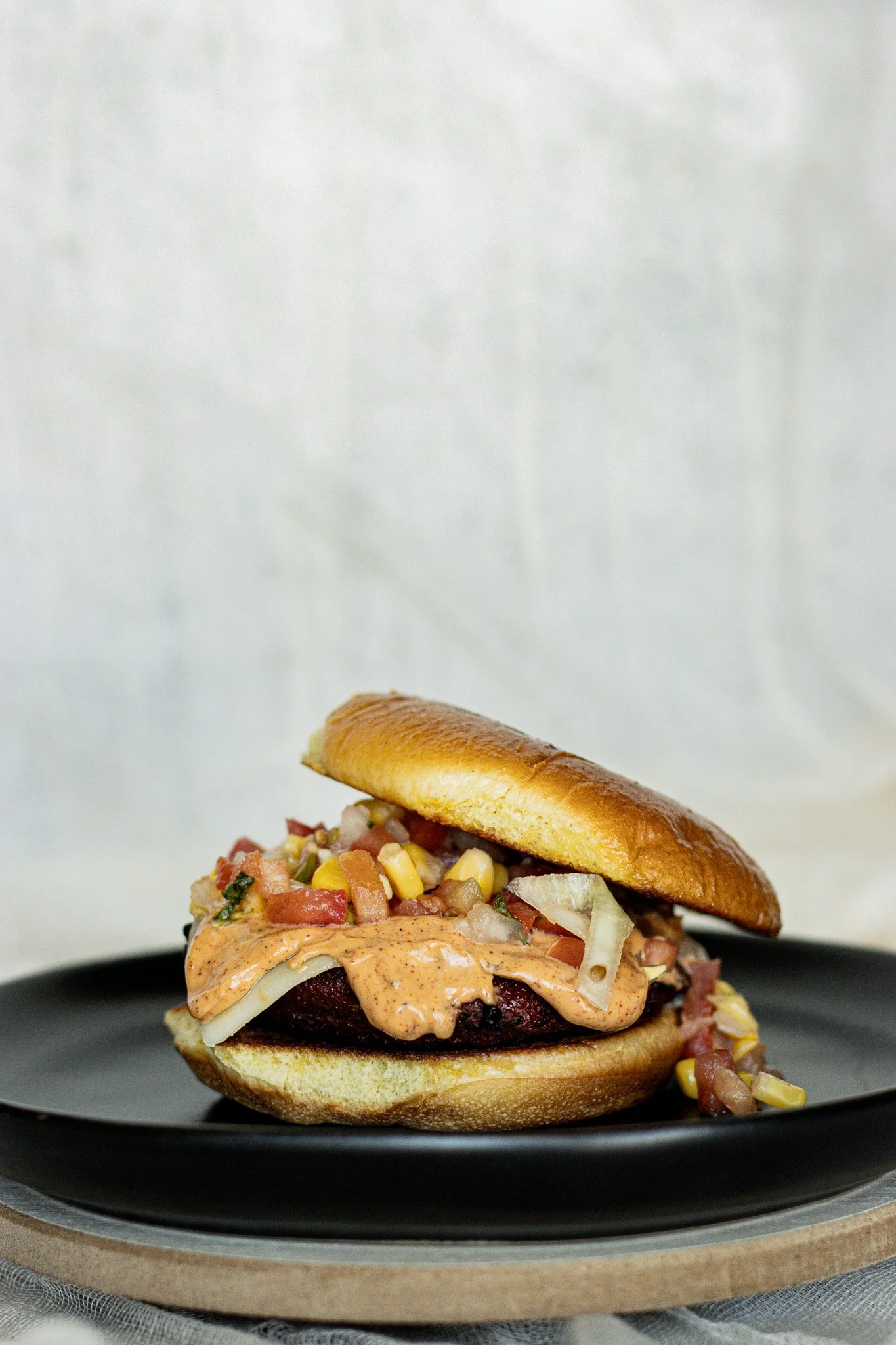 Fiesta Burger with chipotle Mayo