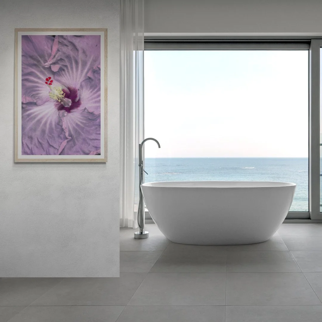 Lilac Hibiscus in oceanfront bathroom.jpg