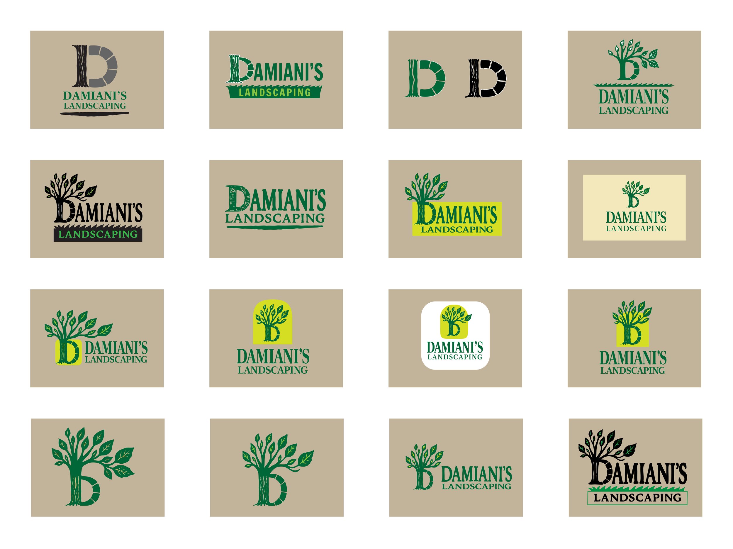 Damiani's Landscaping Logo Sketches with Some AIChatGTP Prompting