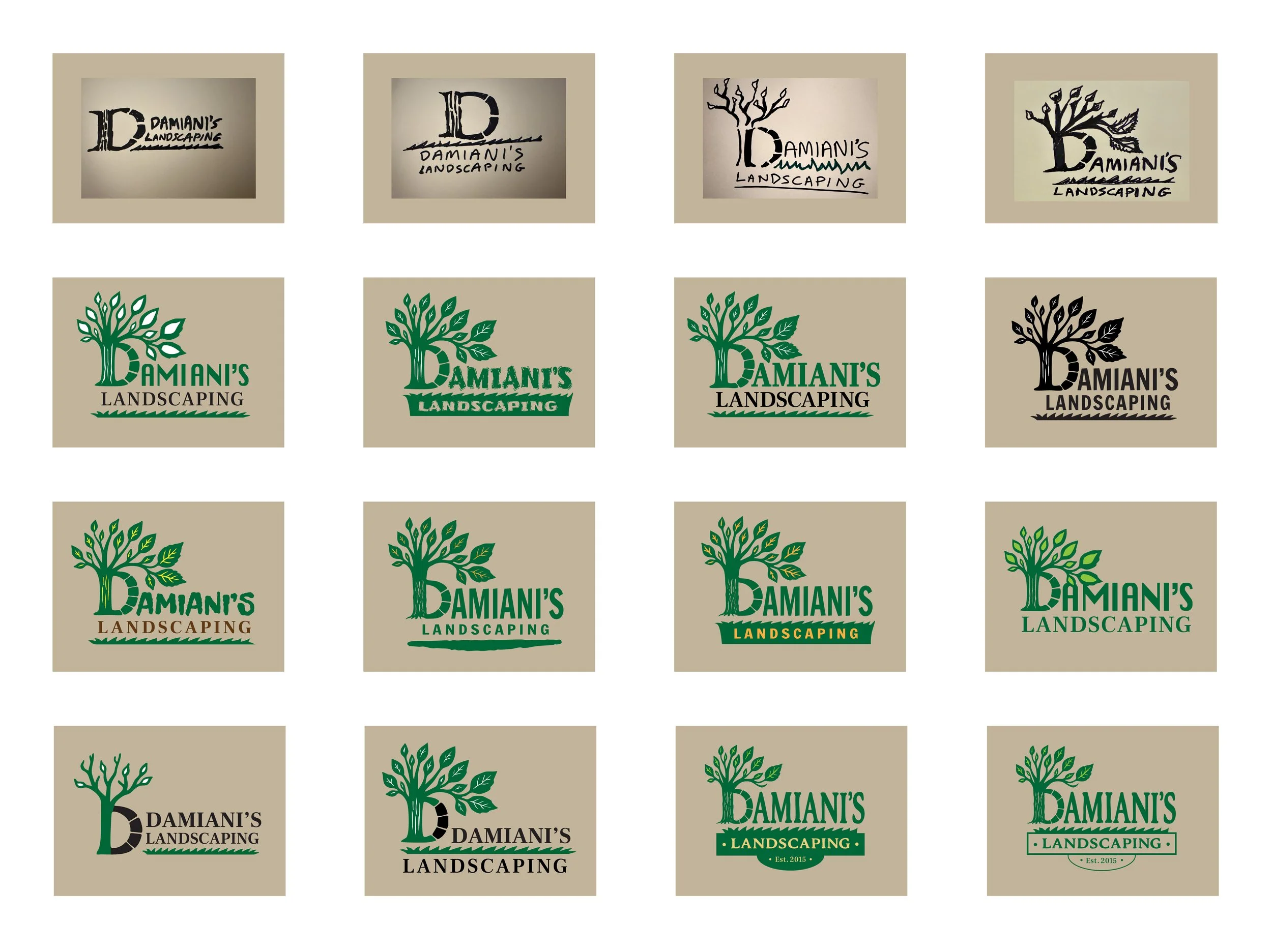 Damiani's Landscaping Logo Sketches with Some AIChatGTP Prompting