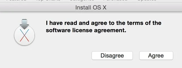 Does anyone really read the terms of the software license agreement? Image is a screen print from MacOS