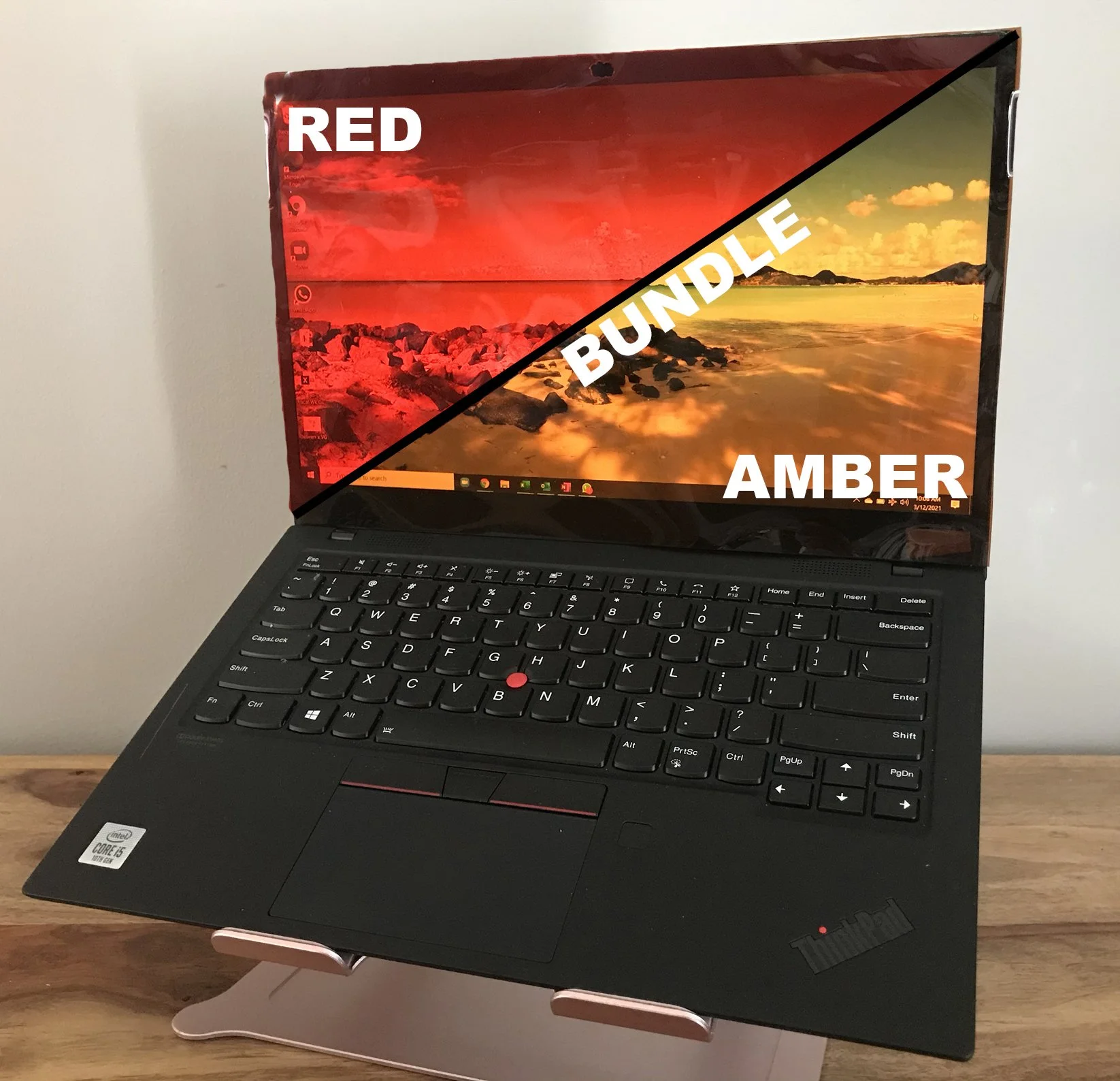 Laptop Red & Amber Blue Light Blocking Screen Filters (10