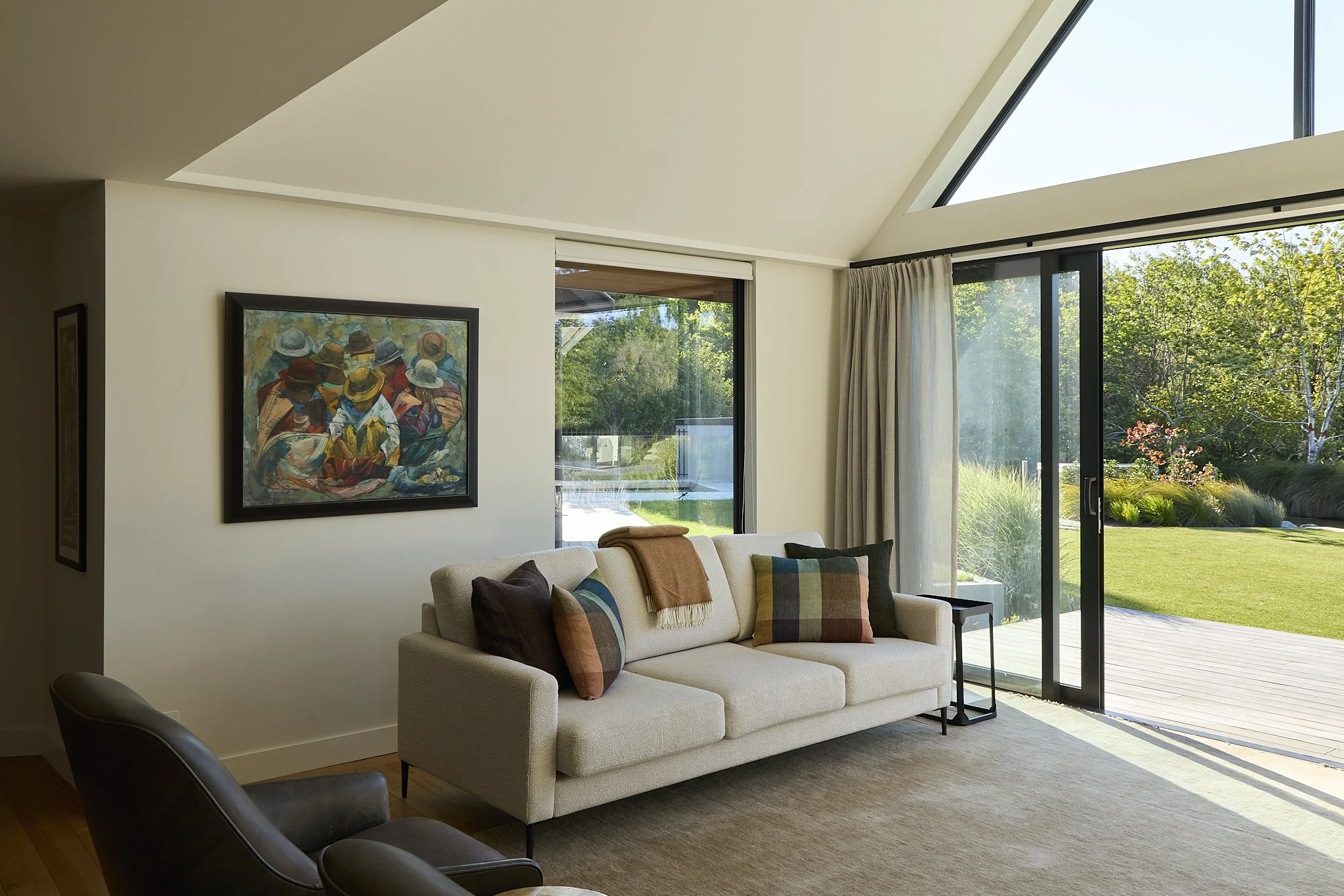 Open-plan living and dining in Tai Tapu home renovation