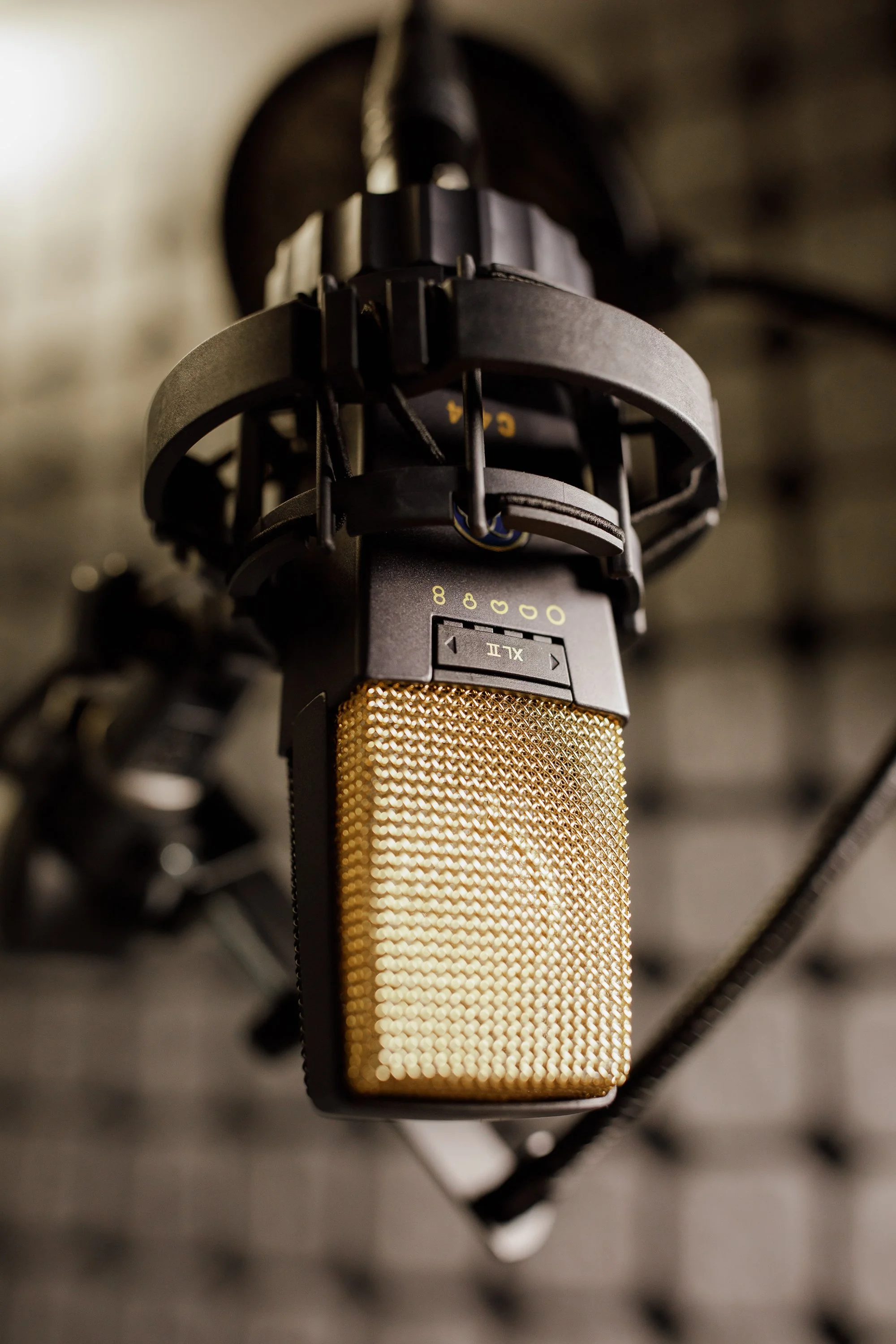 AKG C414 microphone, audiobook recording