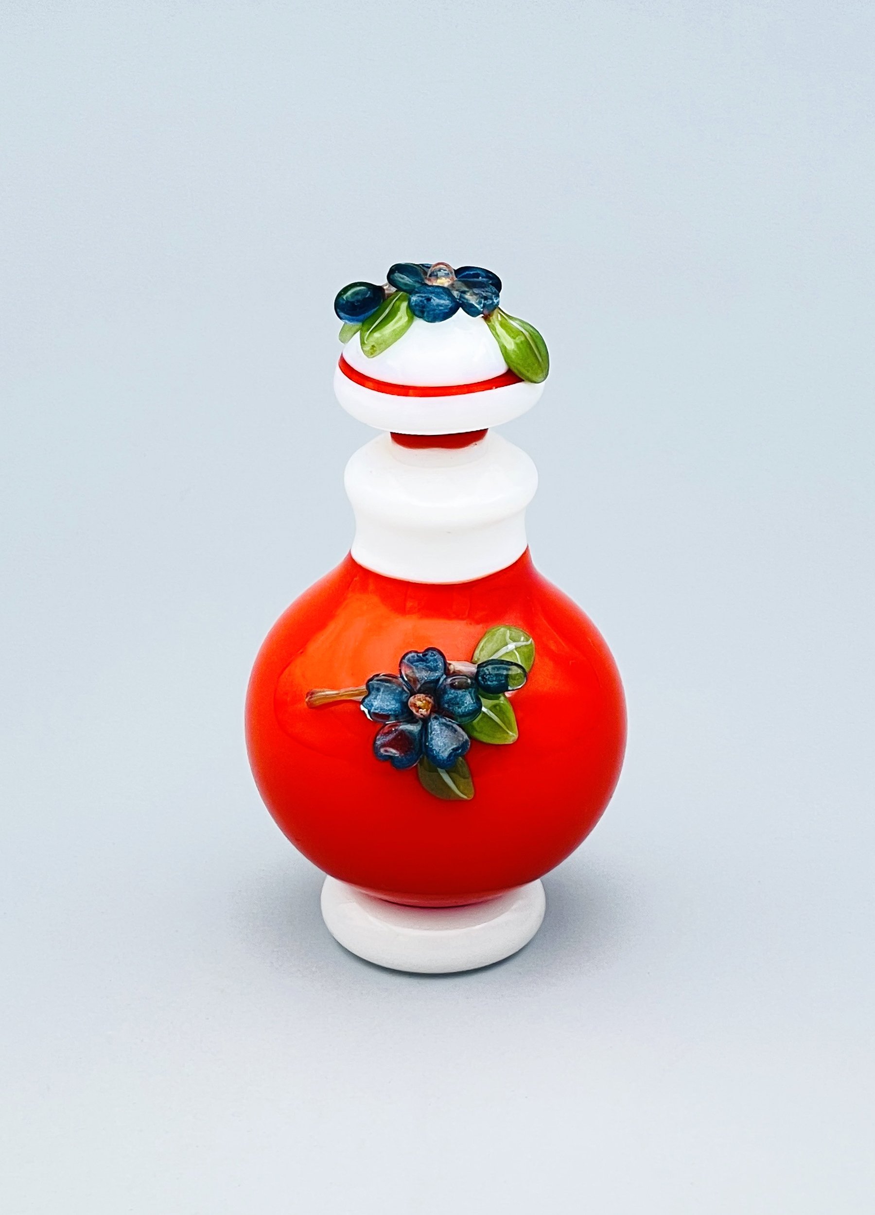 Red-Orange with Blue Sparkle