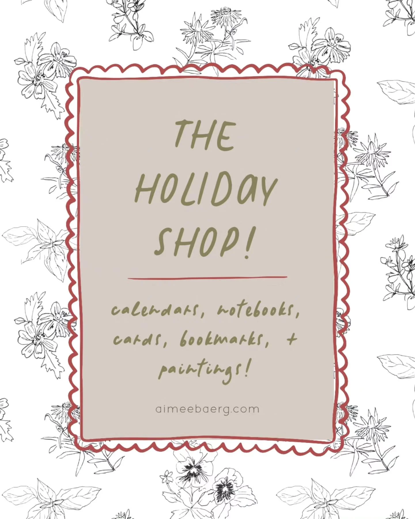 💃🌲The Holiday Shop is now open! This year, I'm thrilled to be able to offer artsy 2026 calendars, *new* notebooks, bookmarks, and restocked card bundles ✨️

Also, my site has been updated with original paintings! There is truly something for everyo