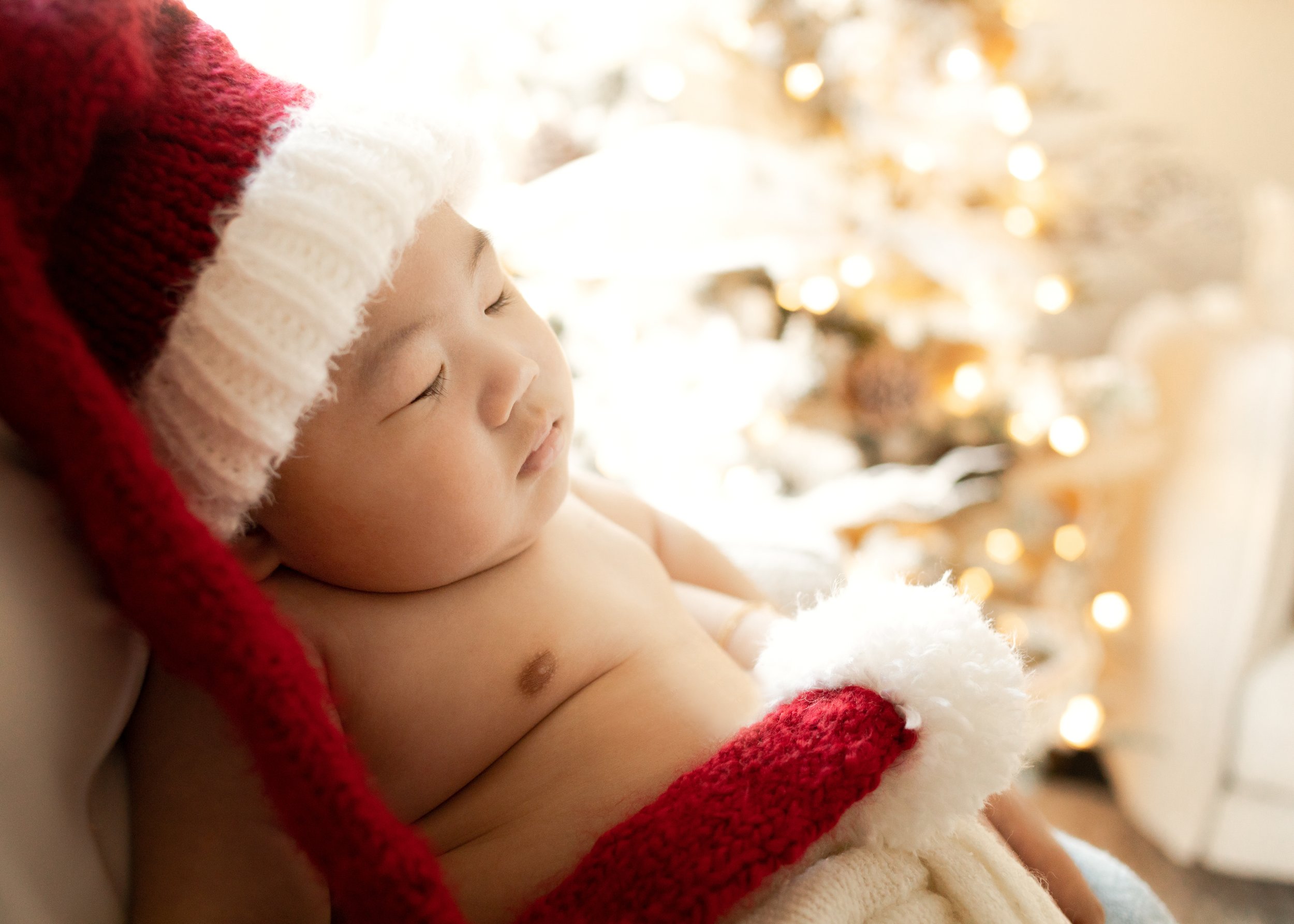Newborn with Santa Hat