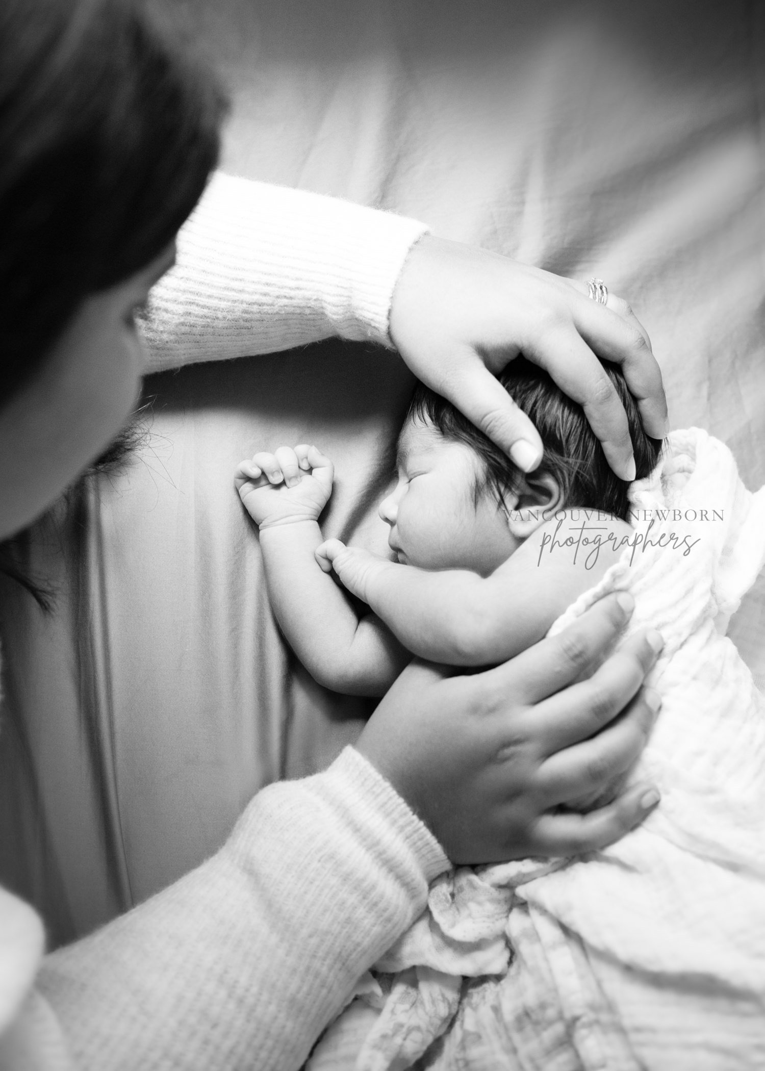 Vancouver Newborn Photography Black and White