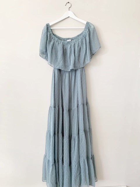 Sage Off-Shoulder Maxi - M