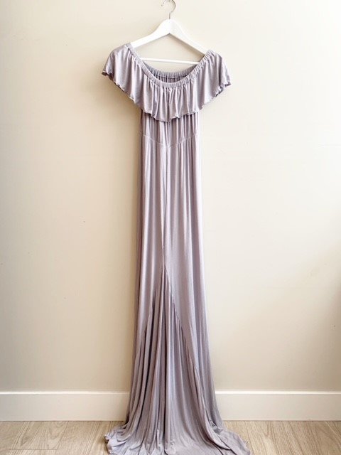 Maternity Grey Gown with Train - S