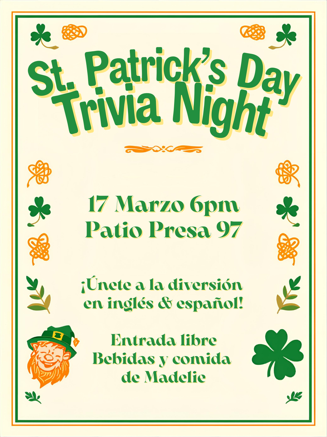 St Patrick's Day Trivia Night