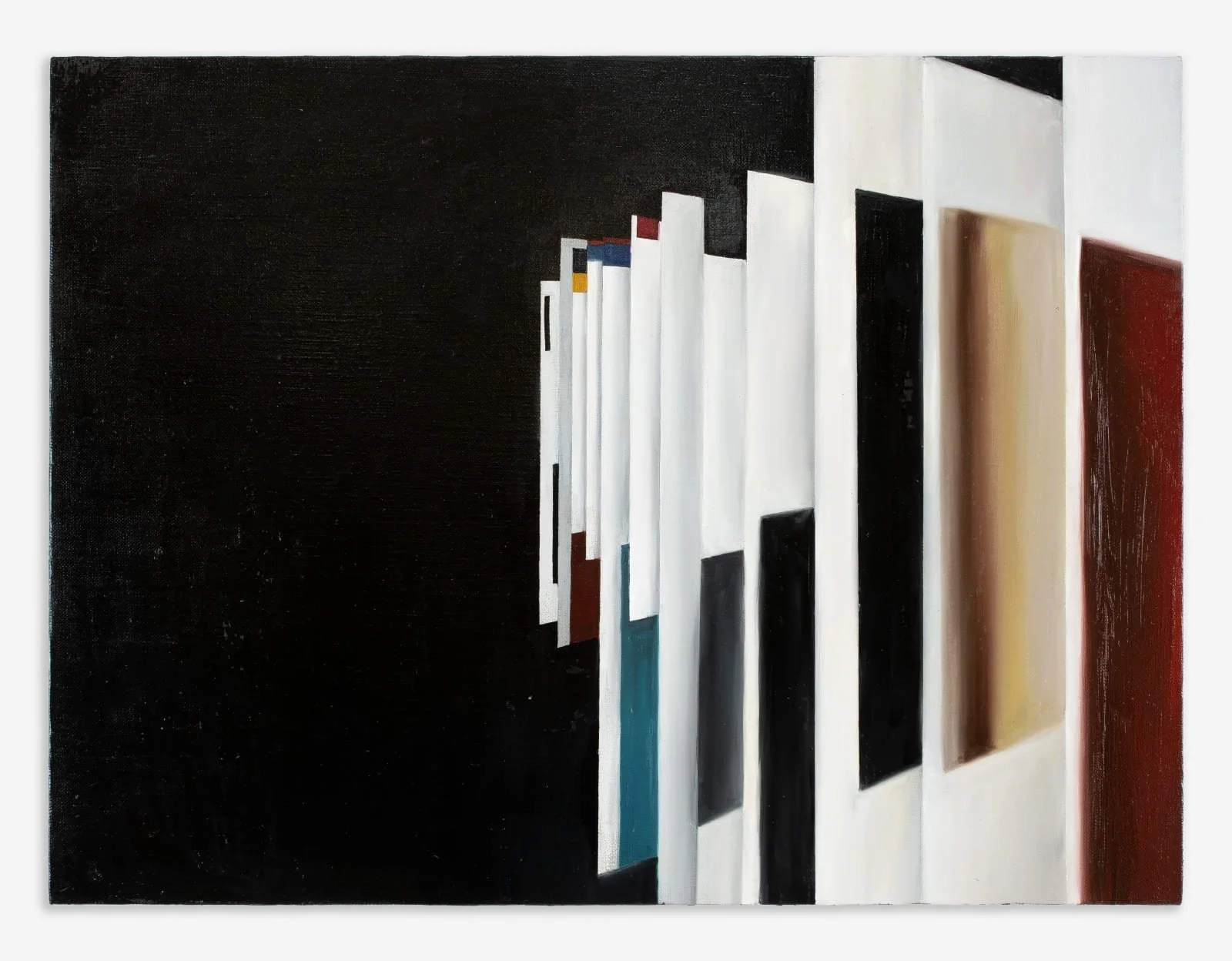   Web , 2021 Oil on linen 46 x 61 cm (18 x 24 in)  Every day people absorb, consume and dispense various information and messages simultaneously. Living in the information age, individuals can freely transmit and obtain information almost immediately