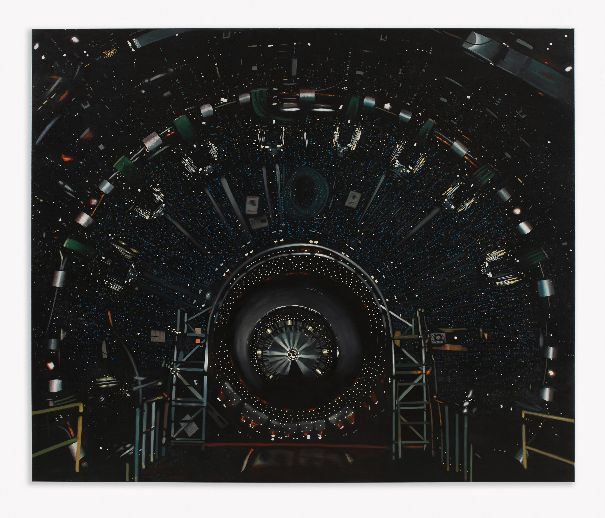   Large Hadron Collider , 2023  Oil on linen  60 1/5 × 72 in | 153 × 183 cm 
