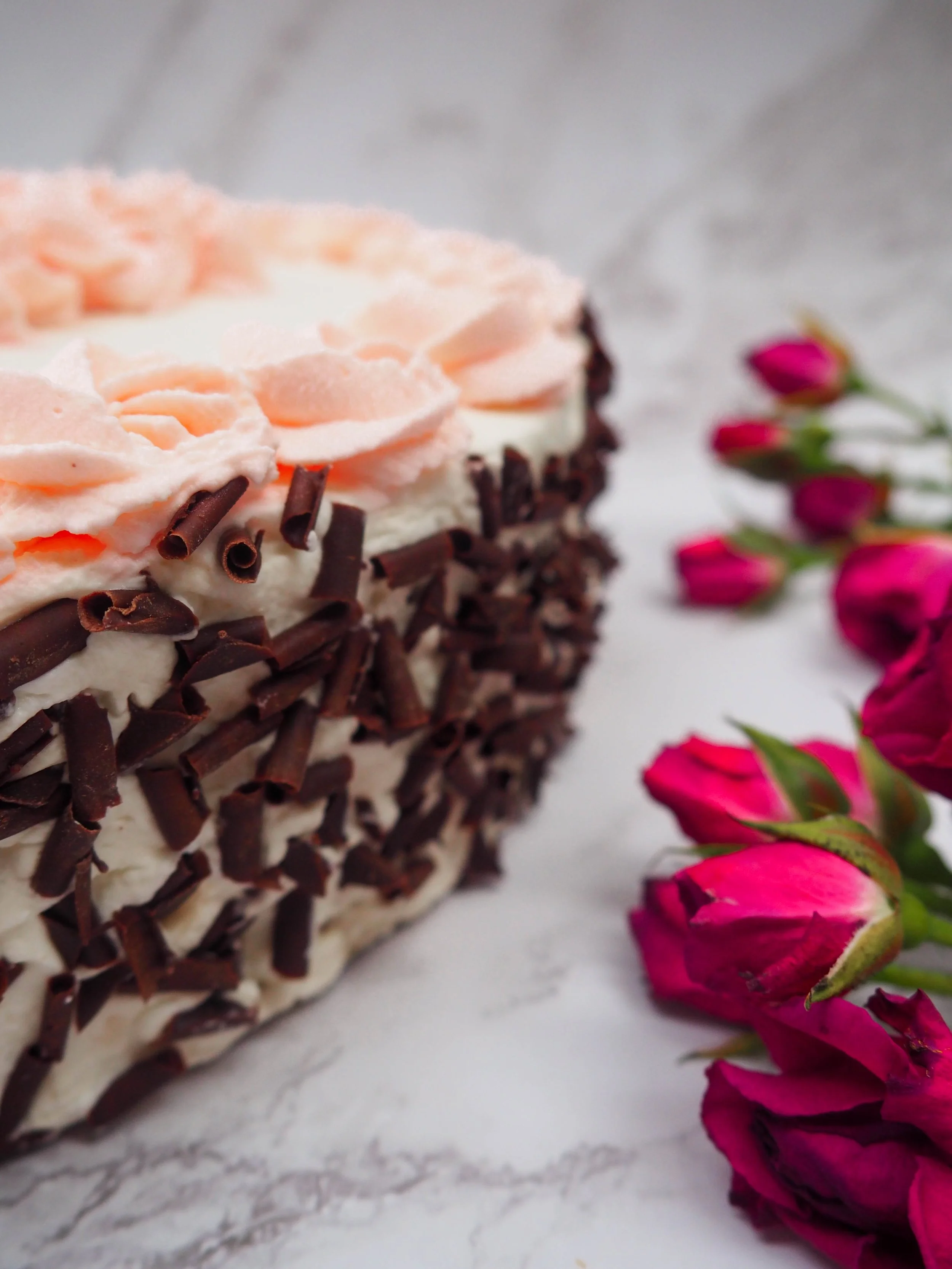 Mother's day black forest cake side view — Oh Happy Bake Nanaimo