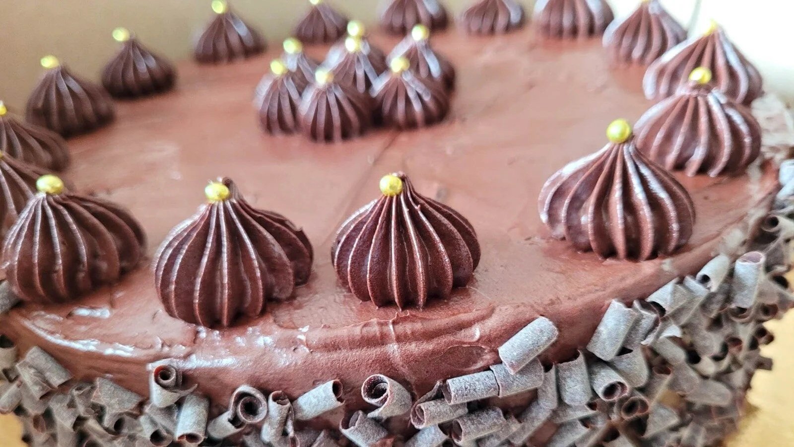Gluten-free chocolate cake close-up
