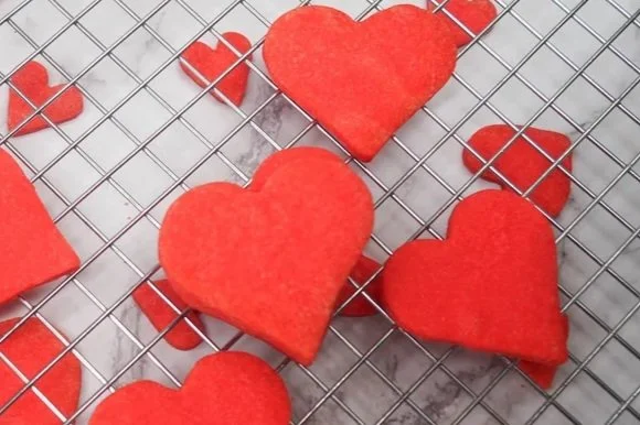 Handmade heart-shaped shortbread cookies — Oh Happy Bake Nanaimo