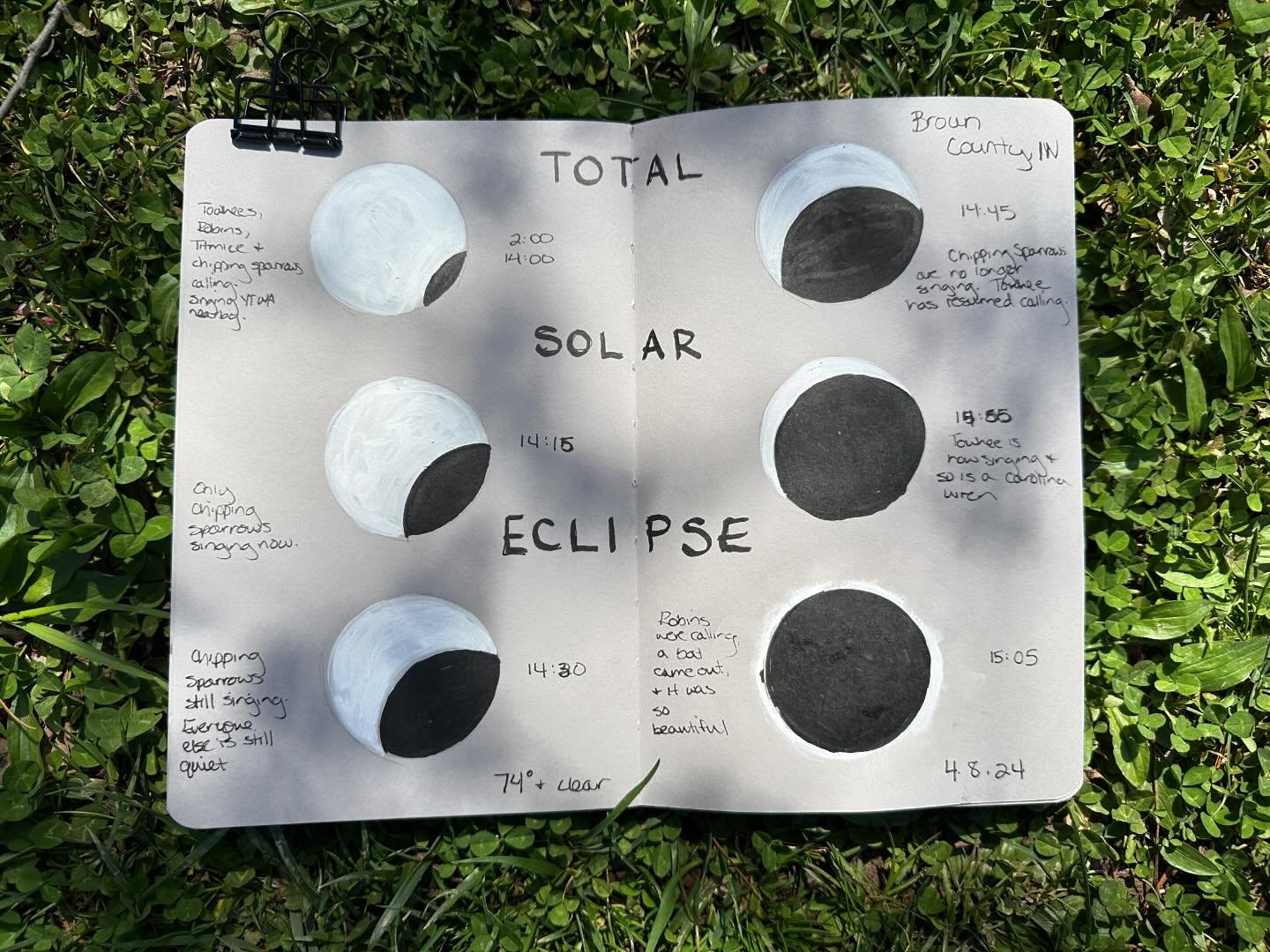 I&rsquo;m not sure how to describe my experience watching the total solar eclipse. It was fascinating and wondrous and absolutely awesome. 

We got to experience the event from Brown County State Park in Indiana where the weather was perfect and the 