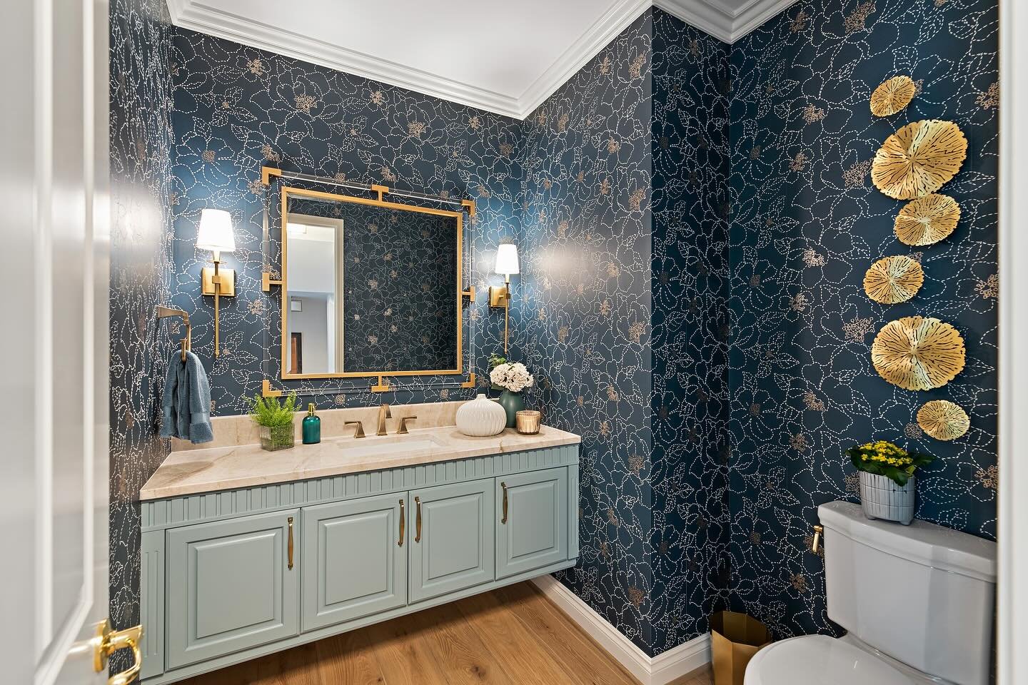 When a product becomes unavailable, it can feel like a setback.  More often than not, it&rsquo;s just making room for something even better, atleast that&rsquo;s the we look at it.

Our original wallpaper selection for this powder room wasn&rsquo;t a