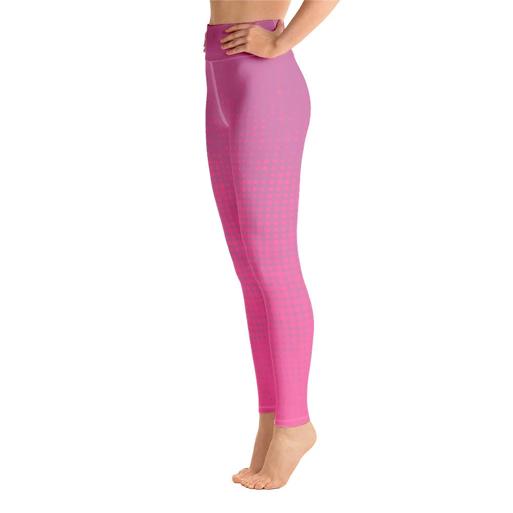 High Waisted Pink Yoga Leggings 