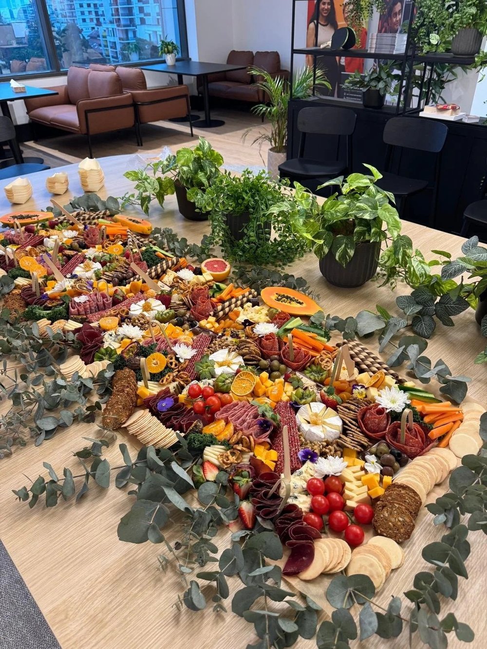 Flat lay grazing table