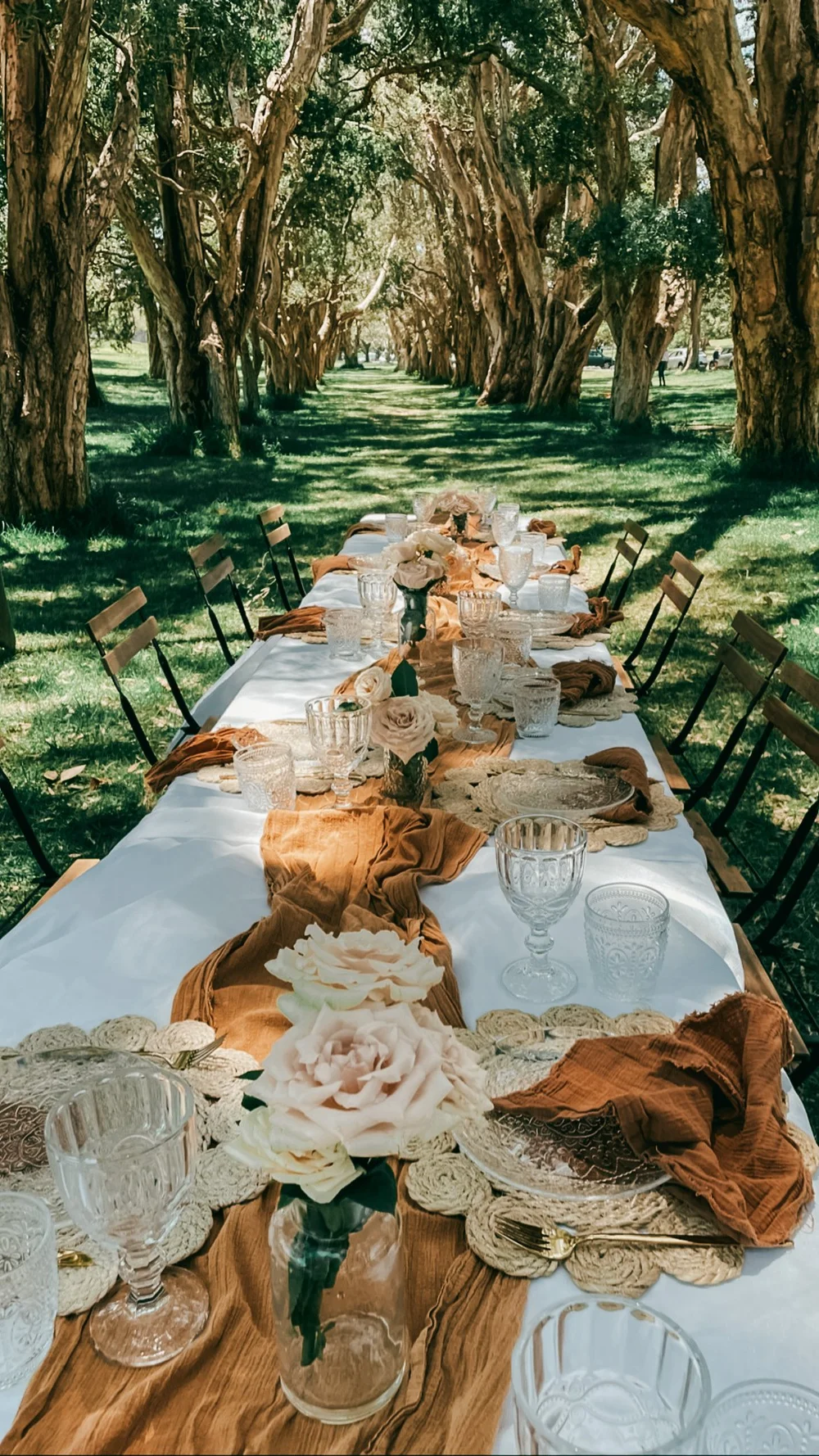 Garden party with tables and chairs