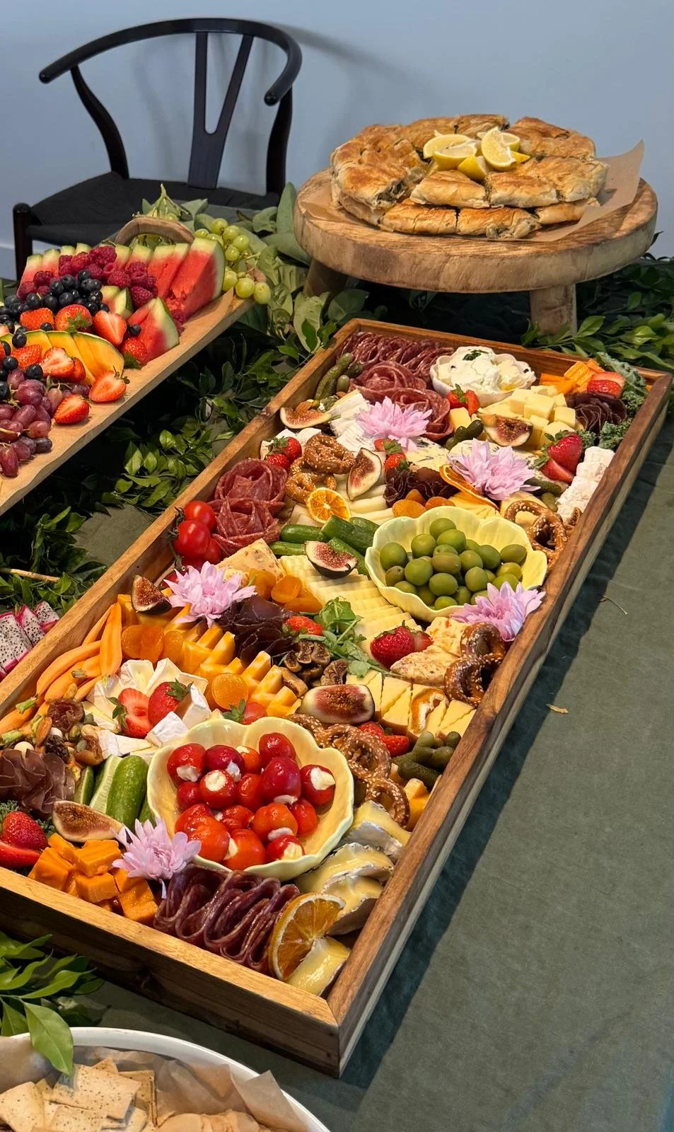 Long wooden grazing board