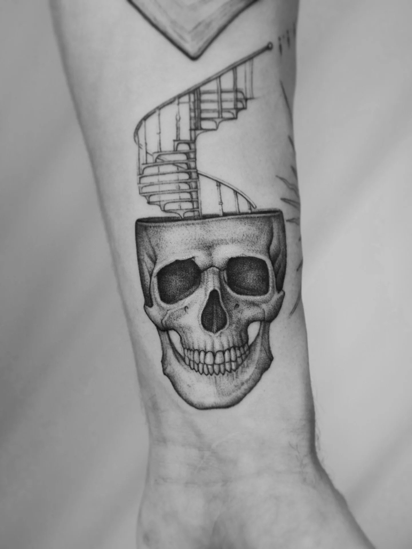 Exploration of the Mind 
Addition to Jahine’s sleeve representing the exploration of thought, feelings and emotions. Placing this under a previous piece that then flows into the outer forearm. 
#tattoos #tattooideas #inked #tattooist #tattooa
