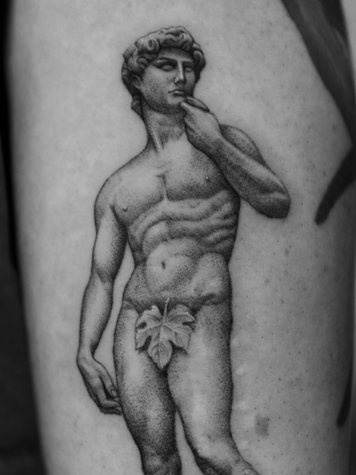 Statue of David

Thank you Doctor Jeremy for the trust with this piece. Classical art always has a special place in my heart. 
Extra fun using the scar as a highlight for this design.

#david #statuetattoo #finelinerealism #realismart #tattooist #sea