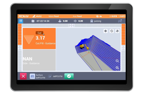 3D printer interface screen showing a print job in progress, with a tooltip indicating a cut depth of 3.17 millimeters, and a 3D model of a object being printed.