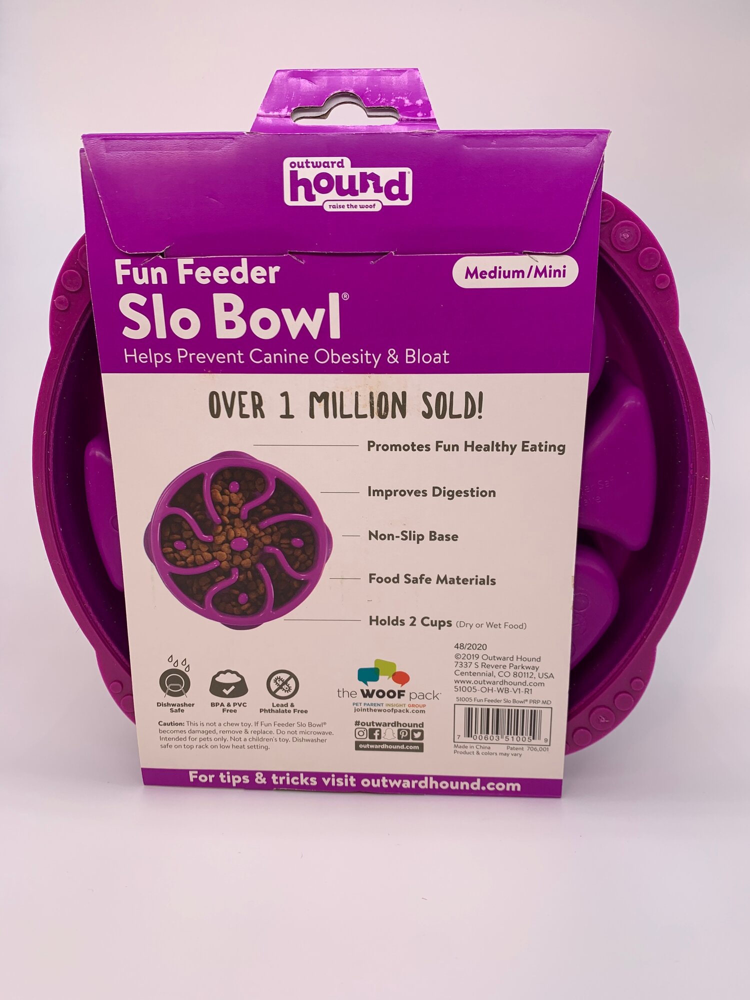 Outward Hound Fun Feeder Slo-Bowl Small/Tiny Slow Feeder (Pink