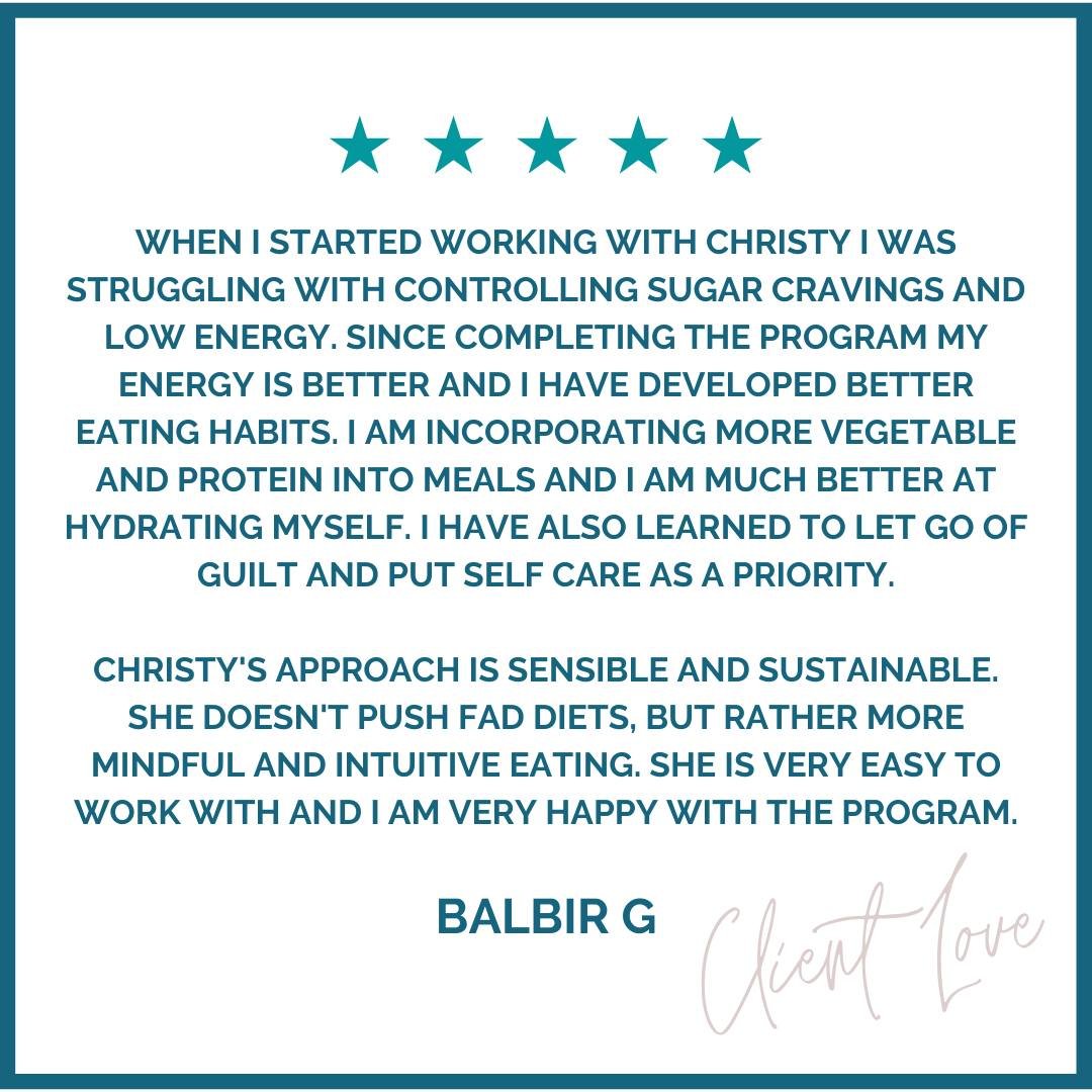 🎉 Huge congratulations to Balbir for crushing her goals in the 4-Month Refresh Package! She not only surpassed each of her goals, but also feels empowered to maintain and build on her progress going forward. I couldn't be prouder of her journey and 