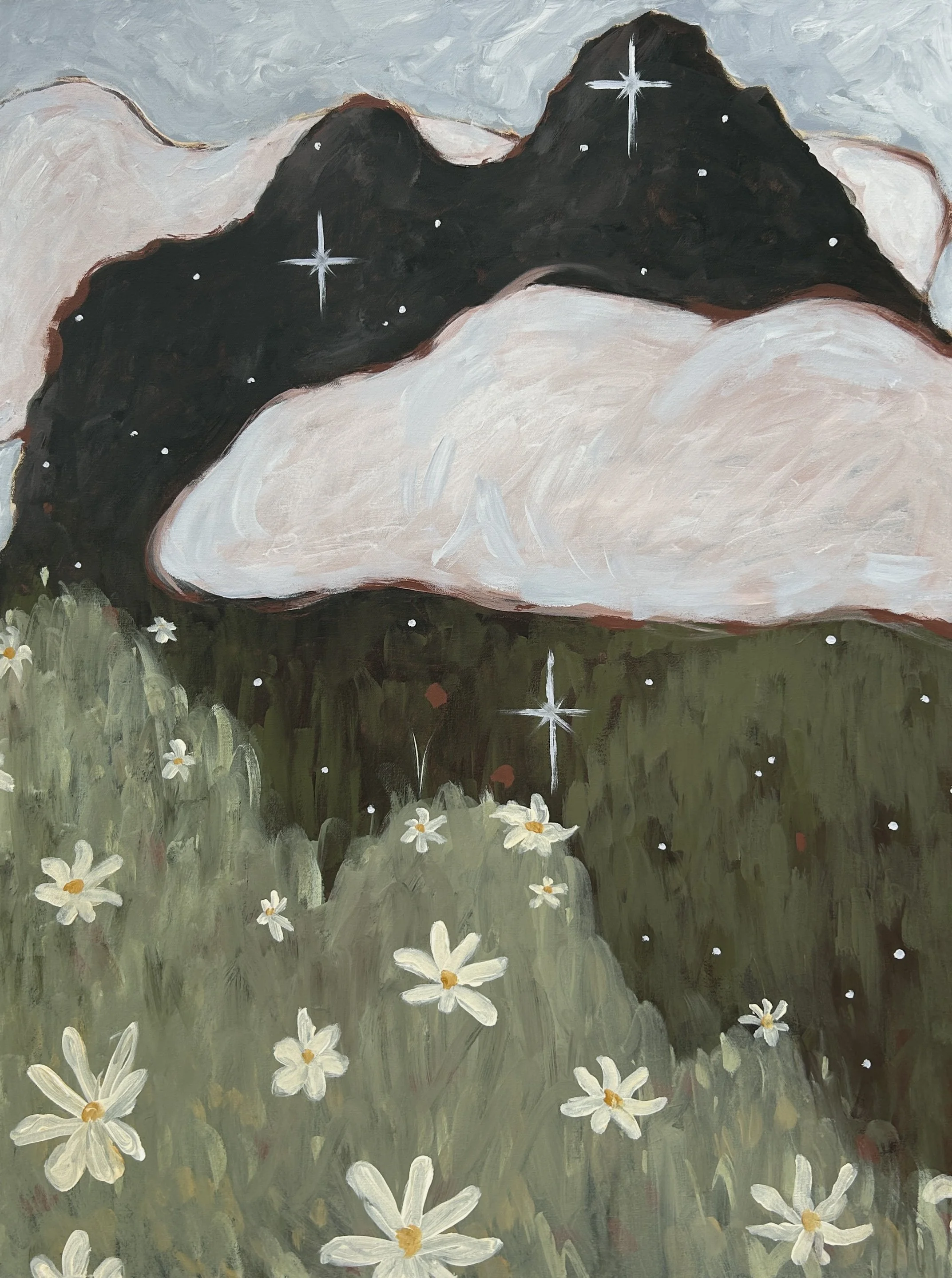 'The Mountains', 30” x 40”, Acrylic on Canvas, 2025 - Available