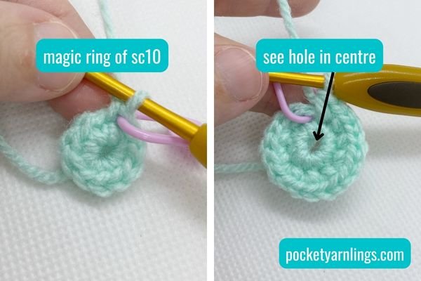 KNITTING CROCHET RING crochet tension ring crochet pocket crochet