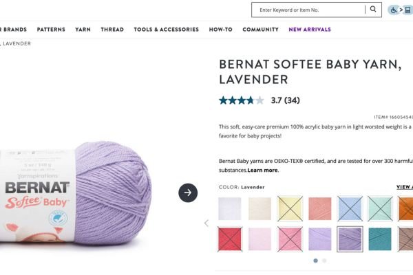  Bernat Big Ball Baby Sport Yarn, Lavender