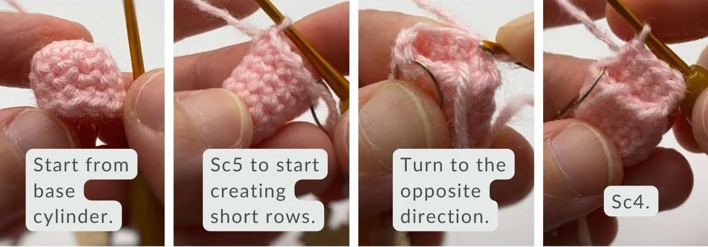 step 1 crochet short rows