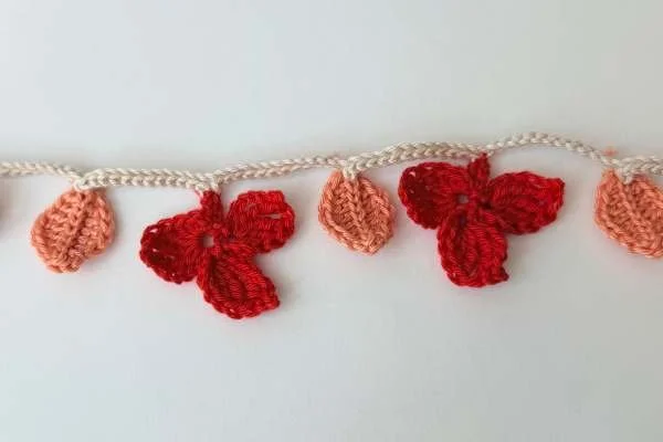 crochet leaf decoration