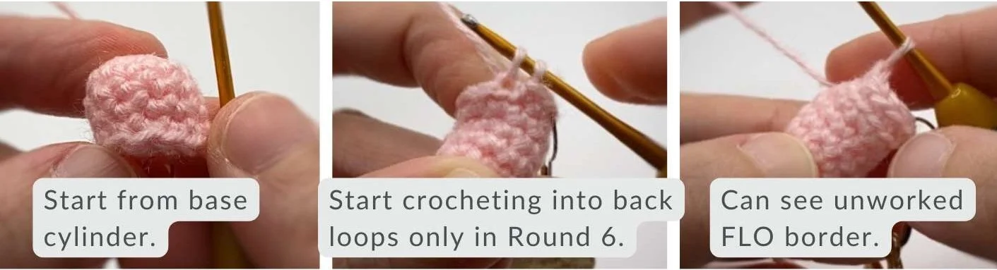 crochet bends using flo and blo
