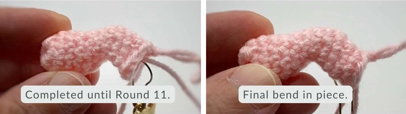 step 3 to crochet curves using stitch count