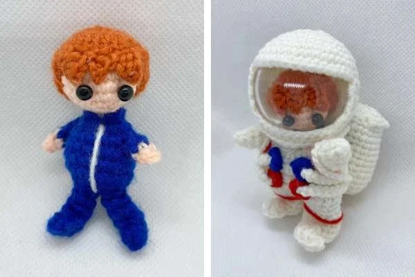 crochet astronaut boy