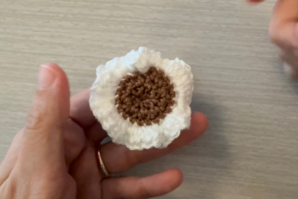 crochet white flower pot with soil
