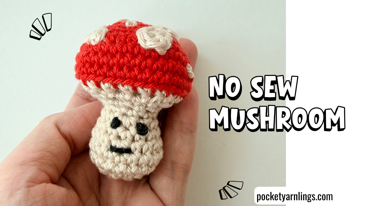 crochet no sew mushroom amigurumi
