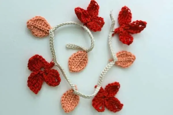free leaf no sew garland crochet pattern