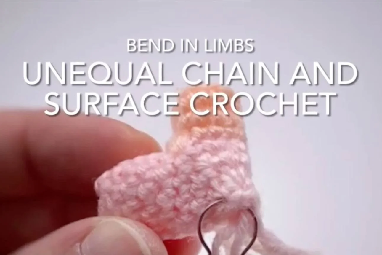 How to Crochet an Uneven Bend in Amigurumi (Using Surface Crochet and Chains)
