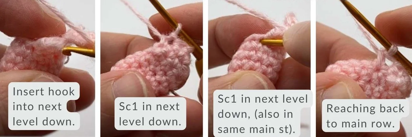 step 3 crochet short rows
